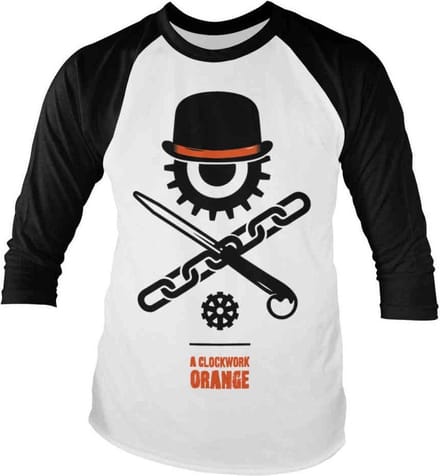 A Clockwork Orange Raglan top -S- Bowler Eye Wit/Zwart