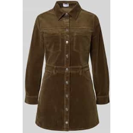 Mini-jurk in ribcordlook met borstzakken