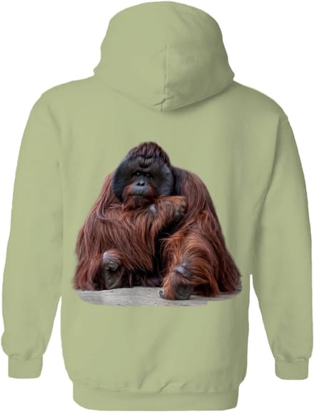 Orangoetan Wisdom Beyond Words - Orangutan The Coloured House Hoodie L