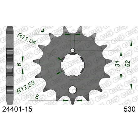 Tandwiel Afam 530 15 dents