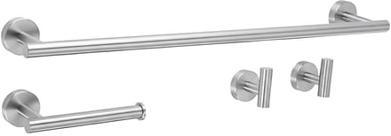 Rea - Ari - Set Badkamerhangers - Geborsteld Nikkel - 60X6X5Cm