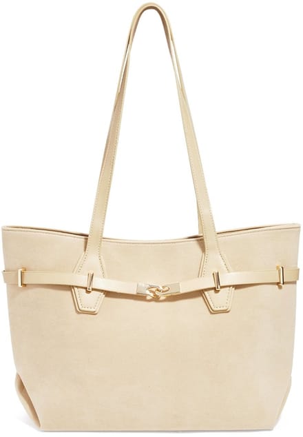 Dames Shopper – Beige Handtas – Groot Formaat – Met Gouden Gesp – Stijlvolle Schoudertas