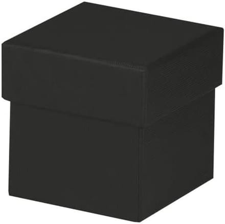 Kartonnen Doos - Opslag Box - Kleine Items - Geribbeld Papier - 65 x 65 mm - Zwart