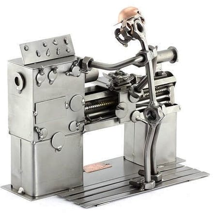 Metalen beeld - Bankdraaier - Moerenbeeldje - 20x17x13 cm - by Rawa