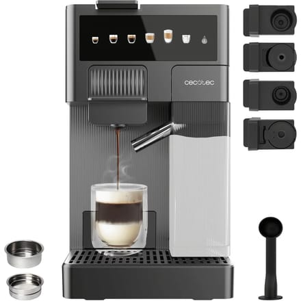 Cecotec FreeStyle Latte T Espresso Machine 1.6L 20bar Black 4in1 Pods & Ground Compatible