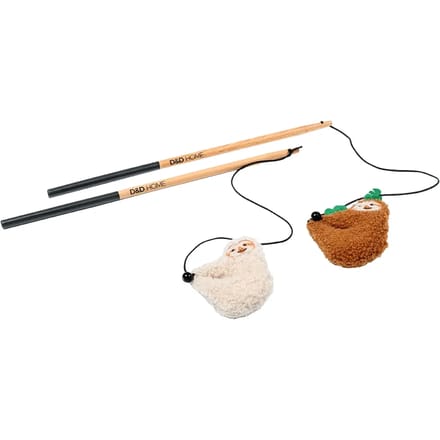 D&d Home - Speelgoed Voor Dieren - Kat - Lento Luiaard Speelhengel 35x1x1cm Bruin/wit - 1st