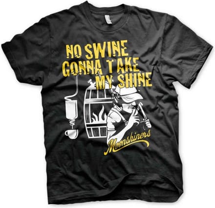 Moonshiners Heren Tshirt -M- No Swine Gonna Take My Shine Zwart