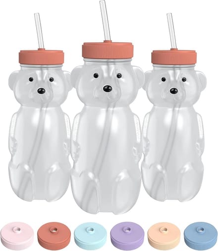 Rietbeker voor baby's met honingbeer-design - Set van 3