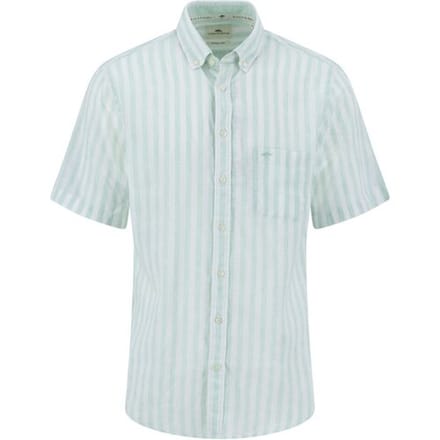 Fynch-Hatton Overhemd Striped Linnen Cotton Button-Down Minty Green / male