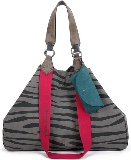Fritzi aus Preußen Schoudertas Handtas Canvas Izzy Bag Zebra Wild Kaki
