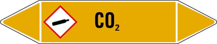 CO2 leidingmarkering op vel 126 x 26 mm - 5 per vel