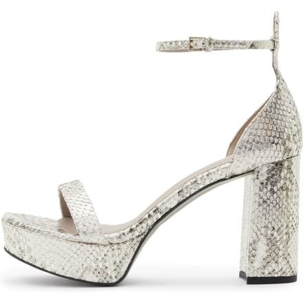 AllSaints Ziggy Snake Platform Metallic Gold Maat: 40 | Sandalen Outlet | Dames | Grijs