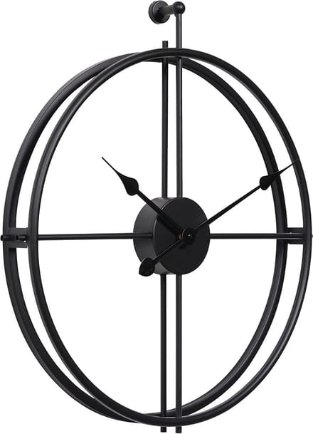 Moderne Stille Wandklok Zwart 52 cm - Industrieel Design