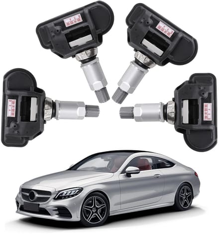 Bandenspanningssensor - TPMS sensor - Rijveiligheid Verbeteren - Real-time meting - 4 stuks - Zwart