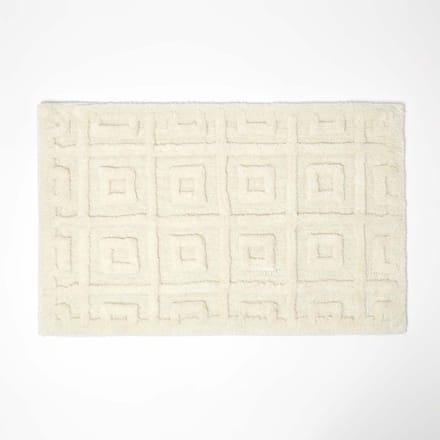 Homescapes badmat crème, 50 x 80 cm - badmat geometrisch patroon