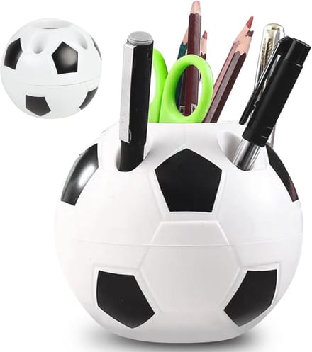 Voetbal Pennenhouder - Bureau Organizer - Bureau Decoratie - Creatief Voetbal Design - 10.5 x 10.5 x 9.5 cm