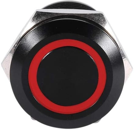 Allecto - Push Button Switch - Auto Schakelaar - Waterdicht - Rood - Met LED - 12mm - Geschikt voor Auto's - Metalen Schakelaar
