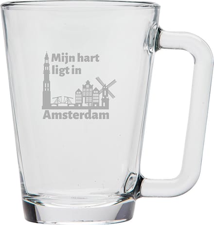 Gegraveerde theeglas 26cl Amsterdam