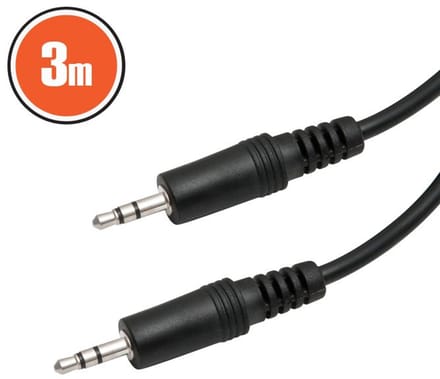 JACK Kabel 3m - 3.5mm JACK Plug naar 3.5mm JACK Plug Zwart [20316]