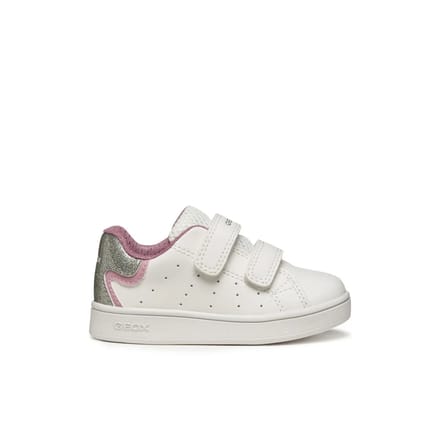 GEOX ECLYPER PEUTER Sneakers - WIT/ROZE - Maat 24