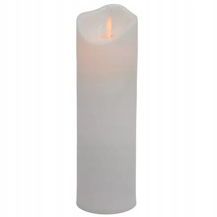 Smalle LED Kaars met Bewegende Vlam, Wit 17,5 cm