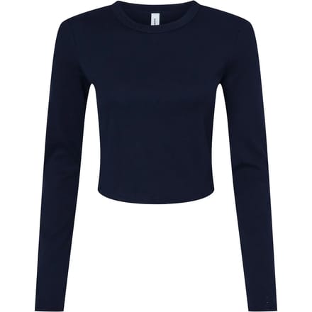 Bella+Canvas Women´s Micro Rib Long Sleeve Baby Tee BL1501 - Solid Navy Blend - S