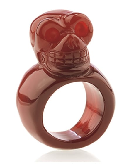 Carneool schedel ring
