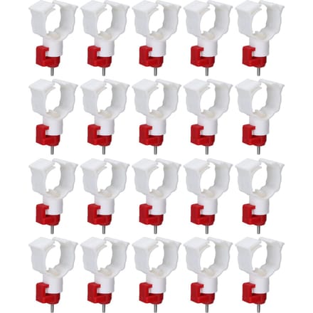 20 stuks kippendrinknippels, multifunctionele kippendrinknippels en voederbakken voor pluimvee, kip, eend, vogel white