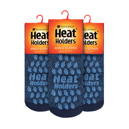 Thermische pantoffels voor heren van Heat Holders - 3-pack lage antislipsokken