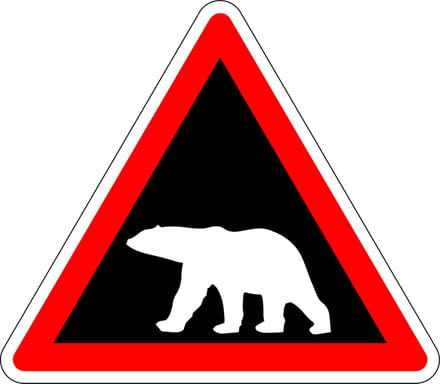 Pas op voor ijsberen sticker 100 mm