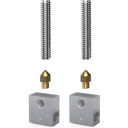 Anet 0,4 mm messing mondstuk extruder printkop + verwarmingsblok hotend + 1,75 mm keelbuizen 6Pcs gray