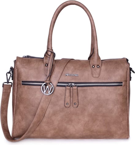 Wimona Fabiana Two 2022 Schoudertas / Laptoptas - 15,6 inch - Taupe