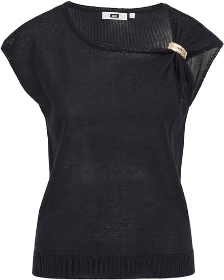 WE Fashion Dames fijngebreide trui met goud accent