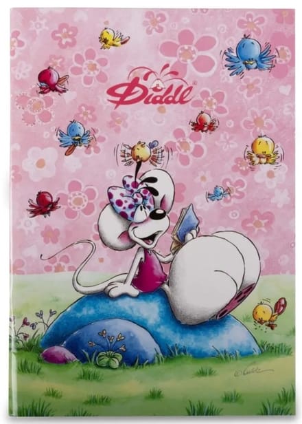 Diddl - schrift A4 - geruit 10mm - Diddlina in roze
