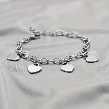 JewelGalerie - Armband - Hartje Bedels - Zilver