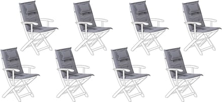 MAUI - Zitkussen set van 8 - Grijs - 40 x 54 cm - Polyester
