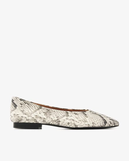 VIA VAI Lou Emmy Ballerina Dames - Leer - Beige - Maat 38