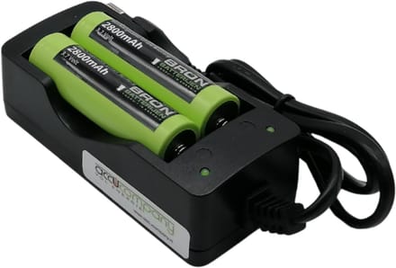 Batterijlader set 18650 batterijen incl. 2 cellen van 3.7V 2800mAh lithium