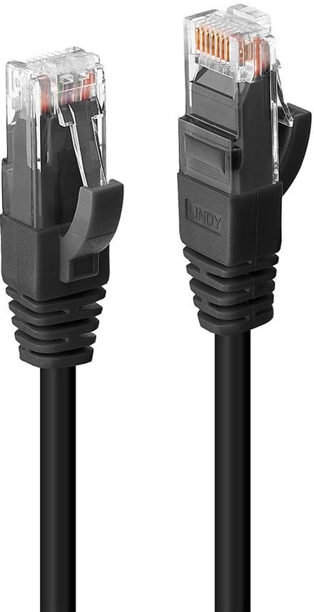 LINDY 45432 RJ45 Netwerkkabel, patchkabel CAT 6 U/UTP 1.00 m Zwart Snagless 1 stuk(s)