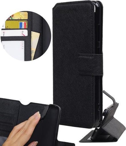 BestCases.nl Zwart Apple iPhone X TPU wallet case booktype hoesje HM Book