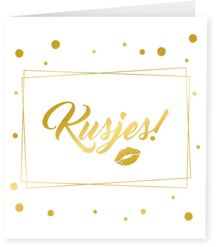 Gold white cards - Kusjes