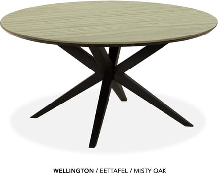 Maxfurn - Eettafel rond met verjongde rand | Zeer krasvast | Kleur: Misty oak | diameter 130cm
