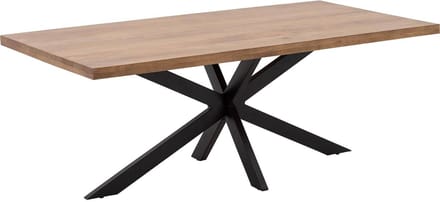 Goossens Lecca Eettafel - Hout - 200 x 76 x 100 cm - Rechthoek - bruin