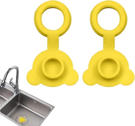 Siliconen Badstopper - Afvoer Plug - Veilig Baden - Berenvorm Design - 2 Stuks - Geel