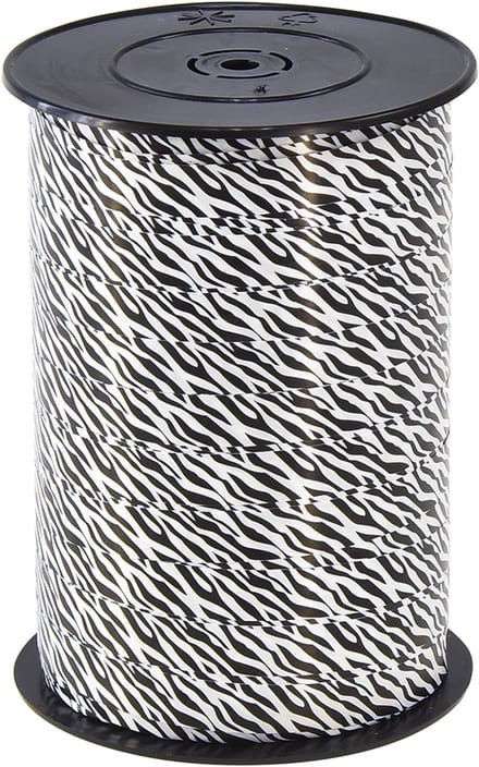 Decoratief lint zwart wit krullint Safari 10mm 100m