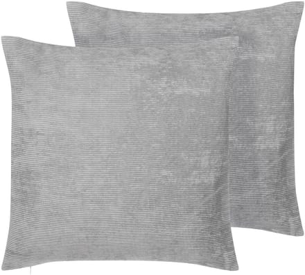 NOLANA - Sierkussen set van 2 - Grijs - 45 x 45 cm - Polyester