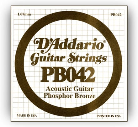 D'Addario PB042 Phosphor Bronze enkele snaar - Enkele snaar voor gitaar