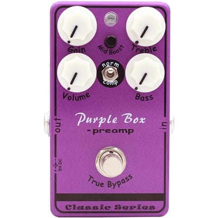 MOSKYAUDIO Gitaar Effectenpedaal Paarse Doos Overdrive Voorversterker Boost Compressor Brede Dynamische Toonregeling True Bypass purple