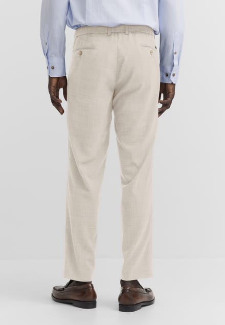 Bugatti Herren Broek met bandplooien, stretch en easy-care functie