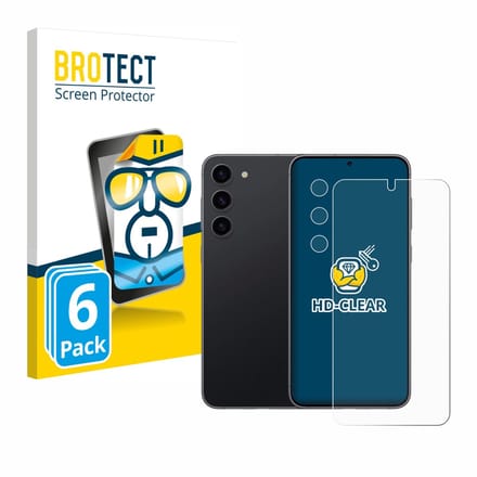 BROTECT - Screenprotector voor Samsung Galaxy S23 (Voor+Camera) - Folie Beschermfolie transparant 6 Stuks